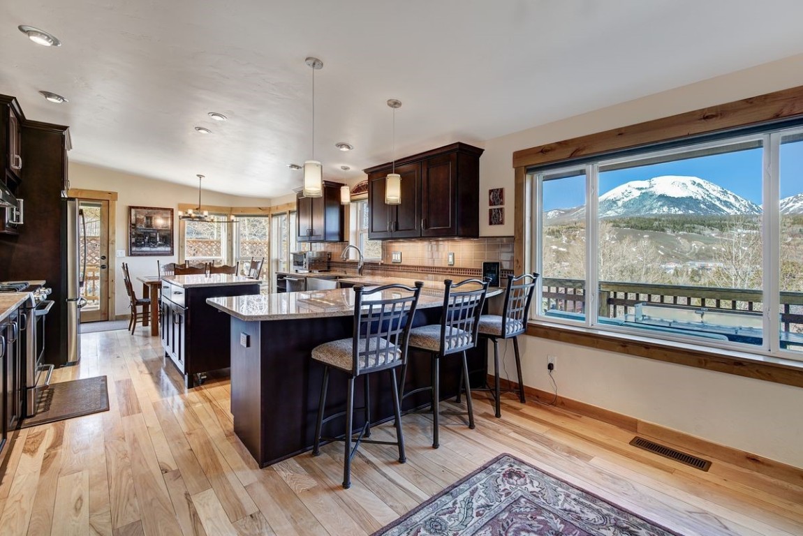 379 Hummingbird Circle Silverthorne, CO 80498 - Photo 2 of 44 a large kitchen with a table and chairs