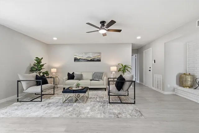 a living room with furniture