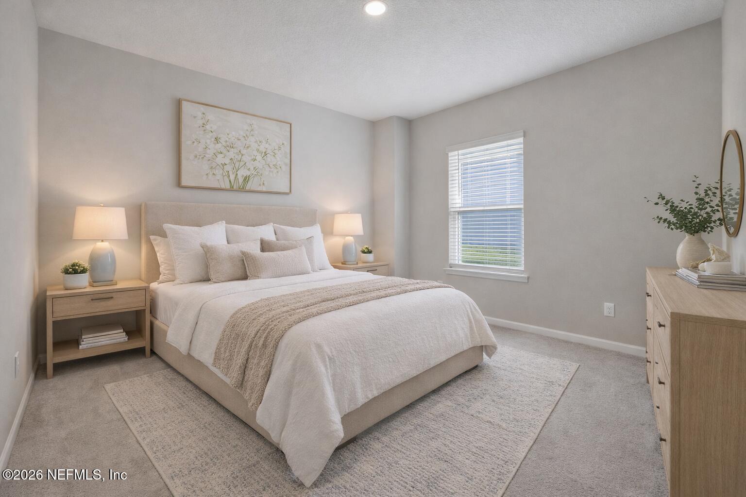3841 Heatherbrook Place Middleburg, FL 32068 - Photo 23 of 39 a bedroom with a bed and a potted plant