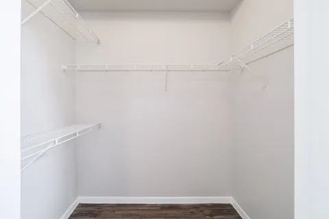a view of small space with racks on the wall