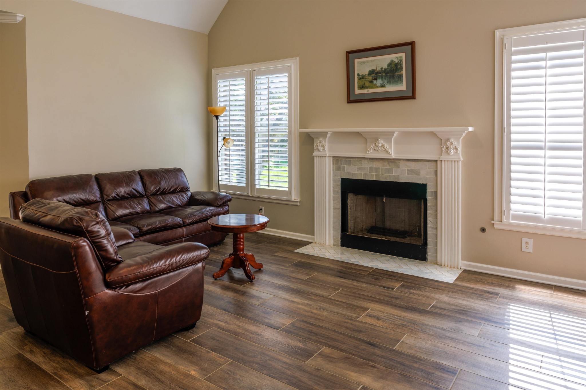 95 Morris Manor Drive Collierville, TN 38017 - Photo 6 of 35 a living room with furniture and a fireplace