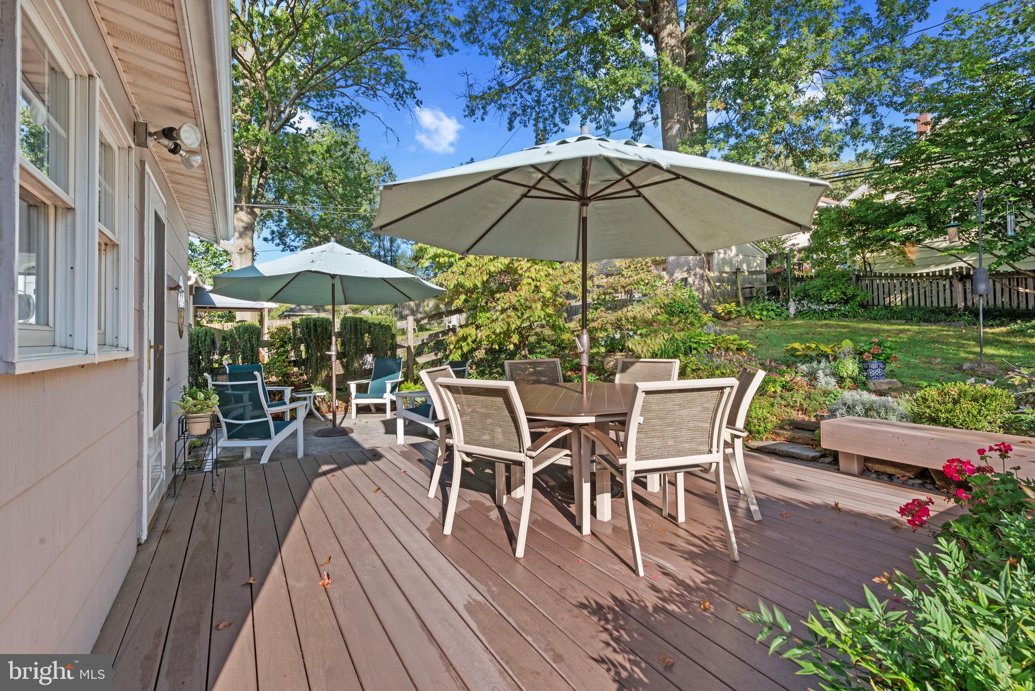 706 Murdock Road Baltimore, MD 21212 - Photo 33 of 39 a view of a roof deck with table and chairs under an umbrella