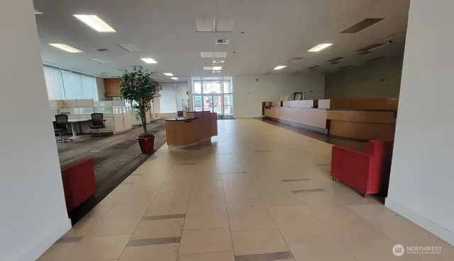 a view of wooden door