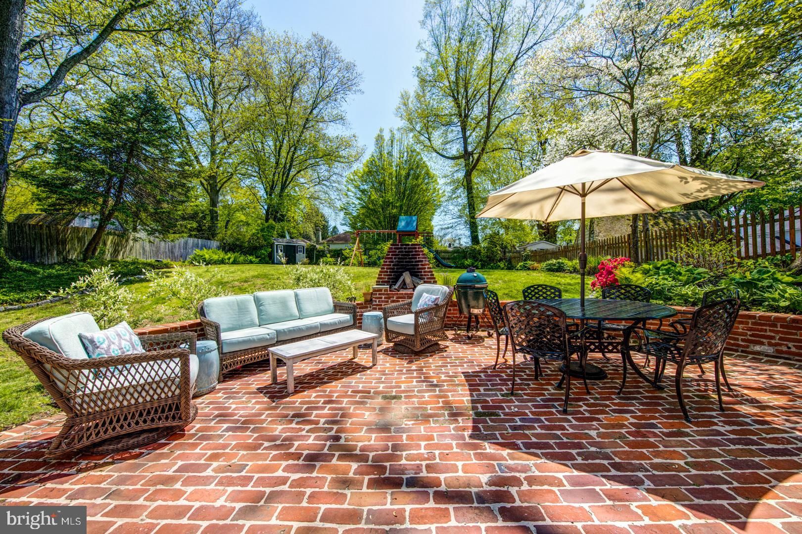 305 Harbison Road Wayne, PA 19087 - Photo 19 of 33 Brick Patio with Fireplace