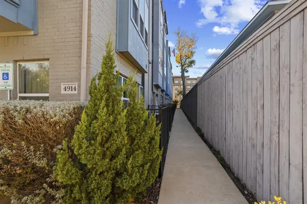 a view of a pathway of a building