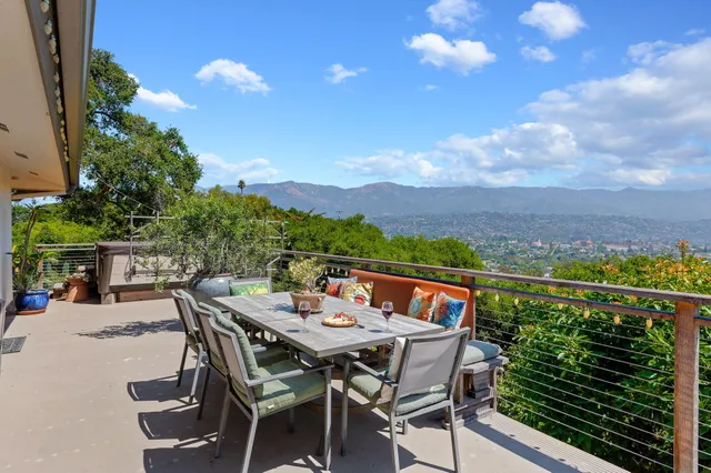 a view of an outdoor seating area