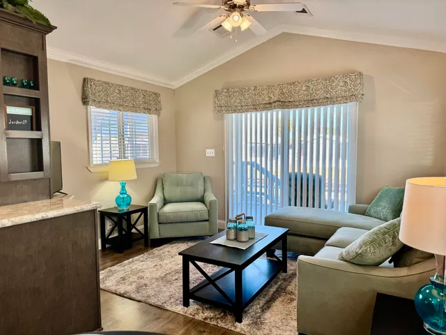 a living room with furniture and a couch