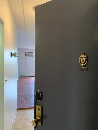 a view of hallway with shower