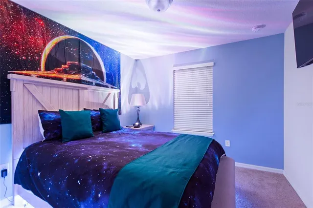 a view of a hall with a floor to ceiling window