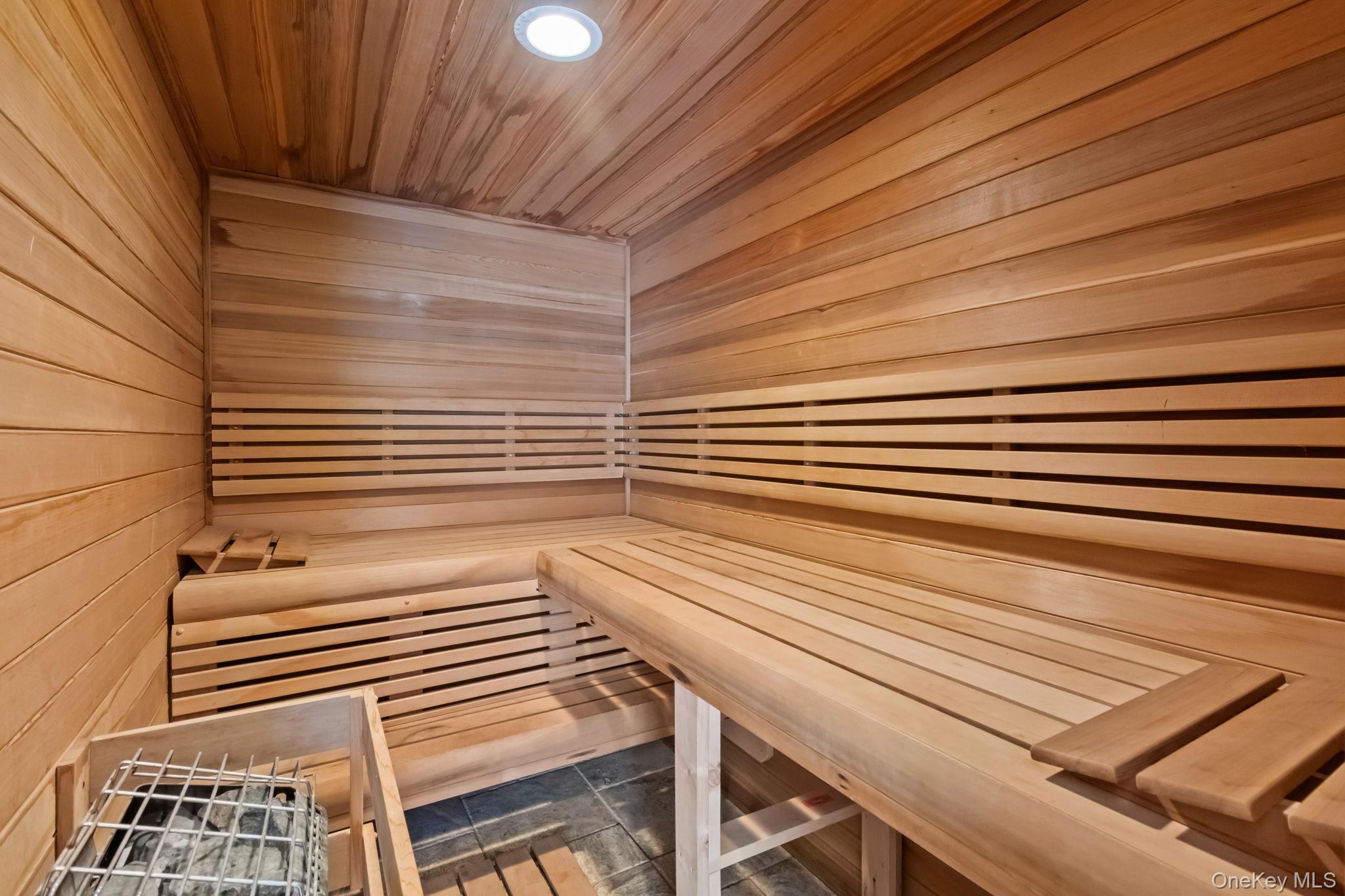 496 Long Ridge Road Bedford, NY 10576 - Photo 42 of 49 Sauna / steam room featuring wooden walls and wooden ceiling