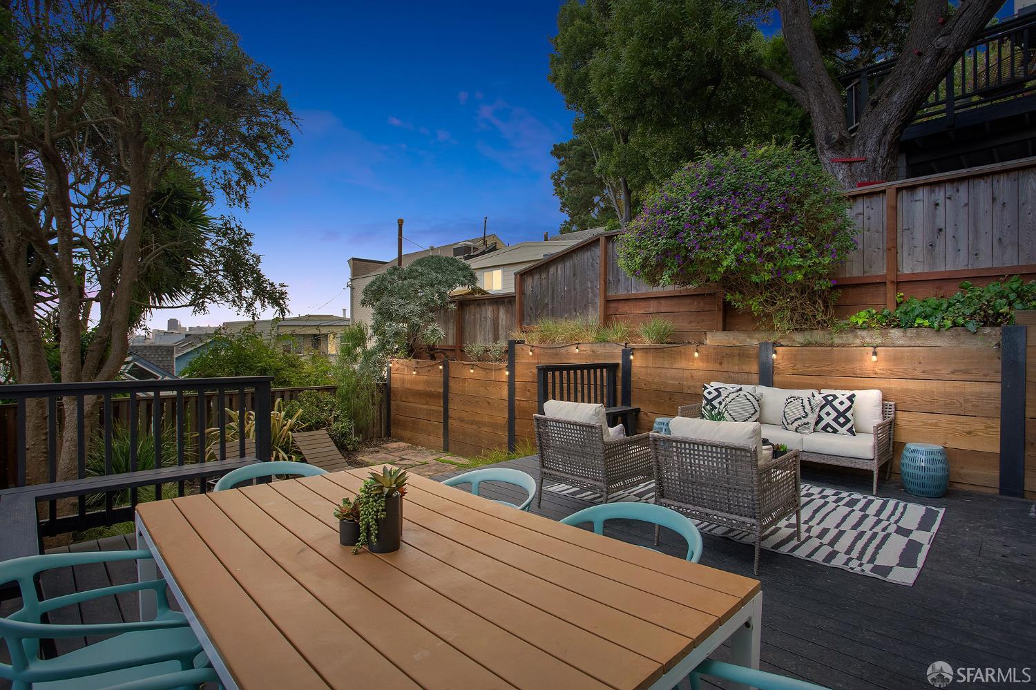 251 Ripley Street San Francisco, CA 94110 - Photo 3 of 39 a view of table and deck with seating area