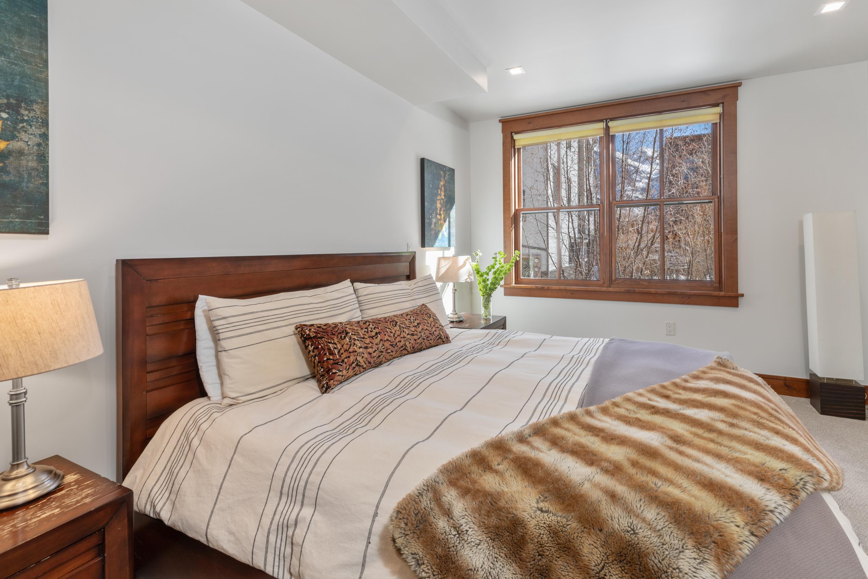 230 South Pine Street, Unit R 102 Telluride, CO 81435 - Photo 7 of 14 a bedroom with a bed and a window