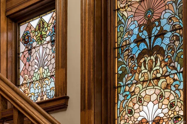 a view of backyard with wooden floor