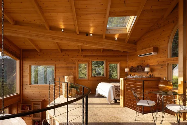a room with furniture