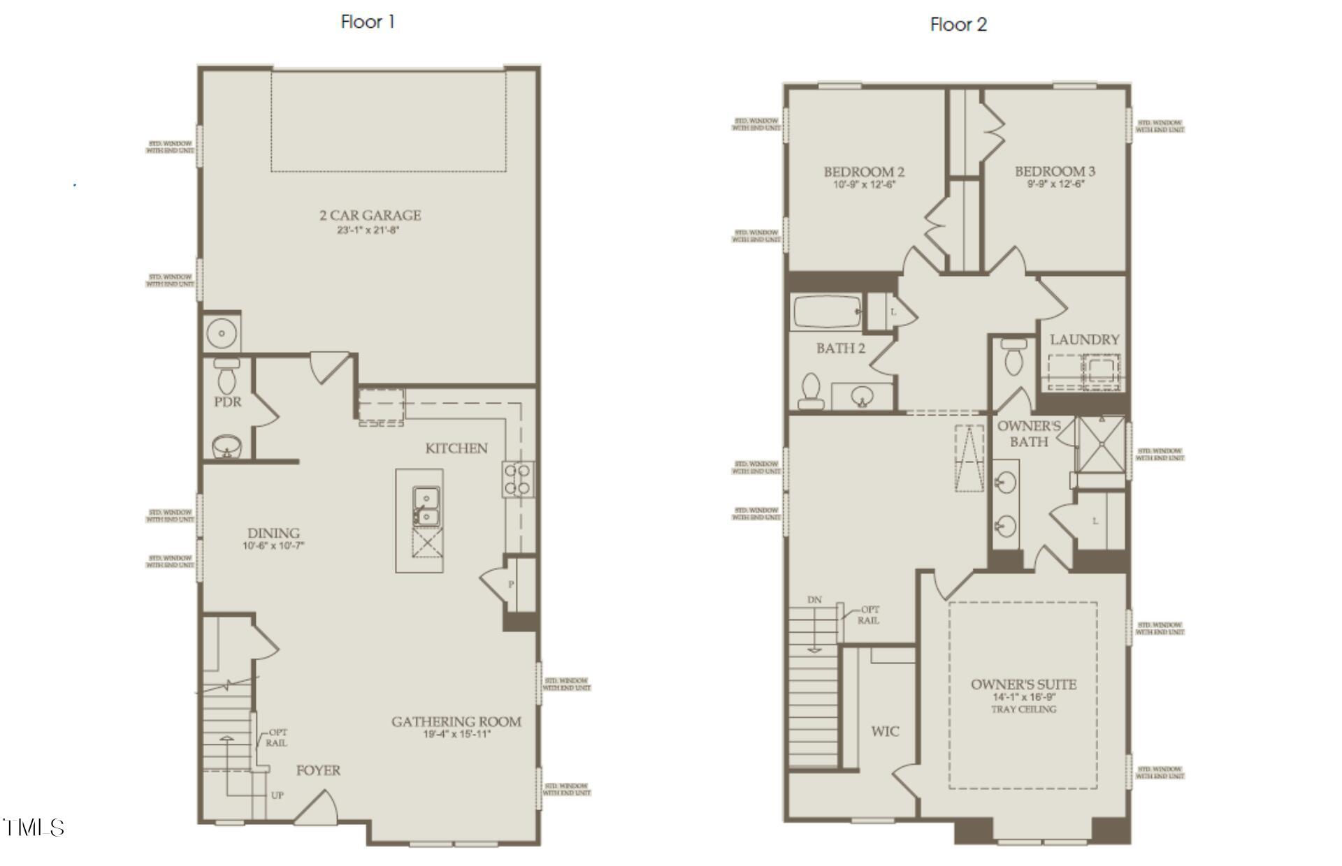 116 Abbots Ml Drive Raleigh, NC 27603 - Photo 23 of 23 Floor Plan Level 1 and Floor Plan Level 2