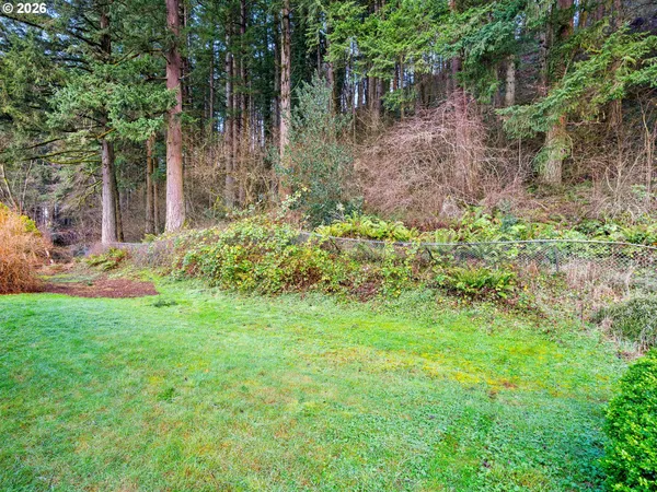 a backyard of a house with lots of green space
