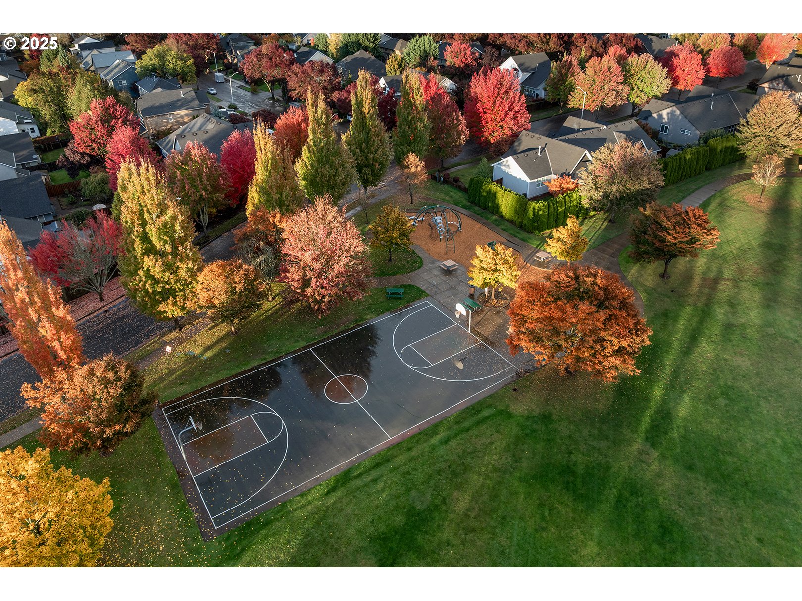 2918 Juniper Drive Newberg, OR 97132 - Photo 41 of 42 an aerial view of a house with a yard