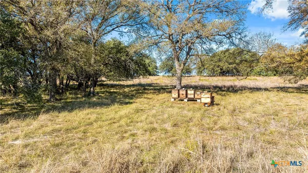 a view of a yard with wooden fence