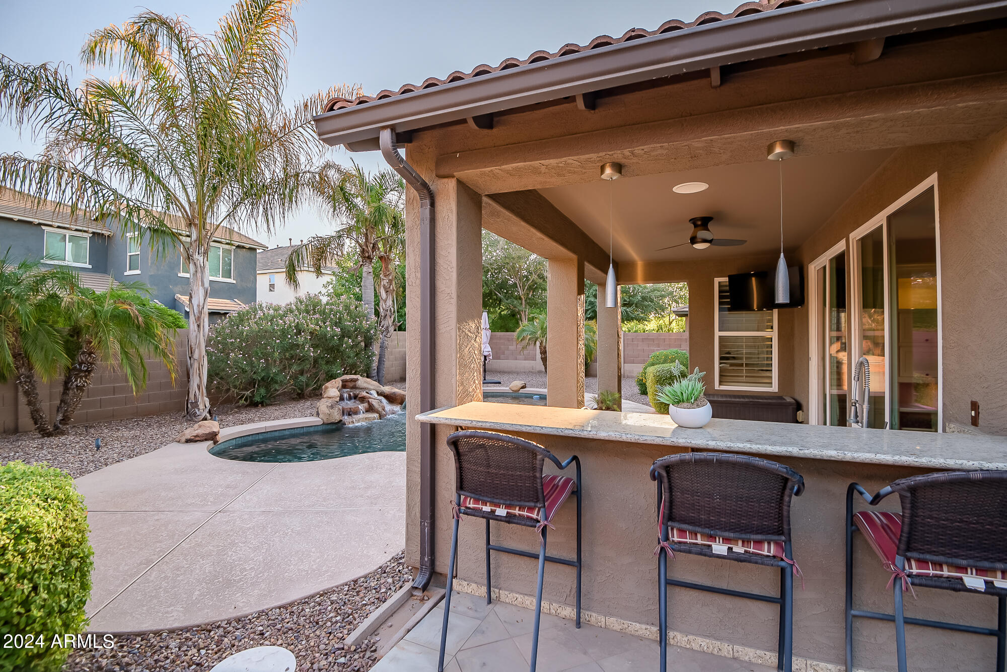3561 East Weather Vane Road Gilbert, AZ 85296 - Photo 20 of 62 Custom outdoor kitchen area w/ seating