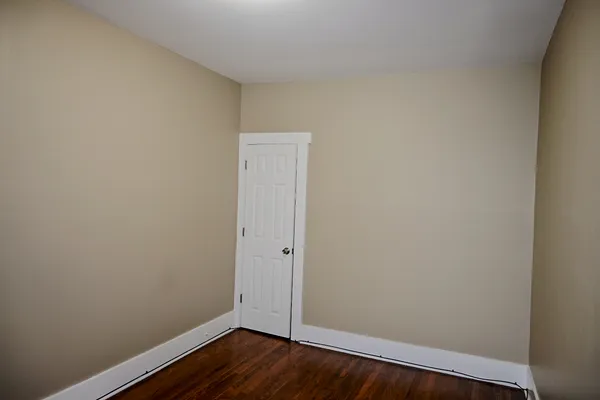 a view of small space with wooden floor