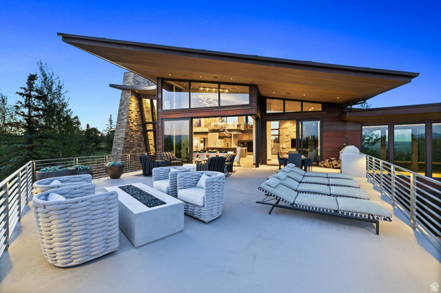 8544 North Promontory Ranch Road Park City, UT 84098 - Photo 12 of 36 View of patio with an outdoor living space with a fire pit