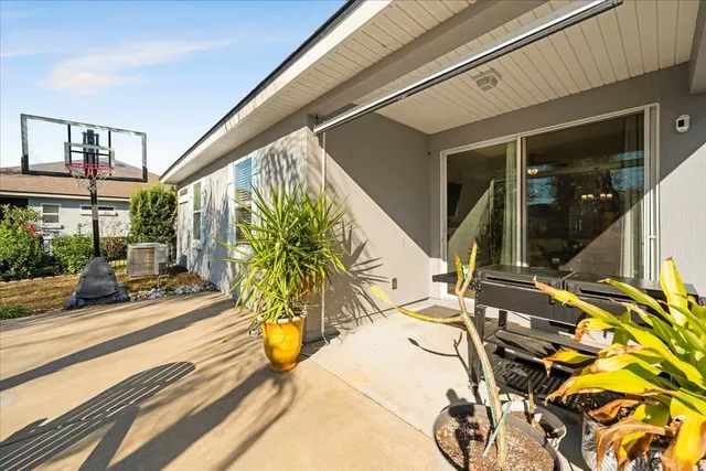 a view of porch with seating area