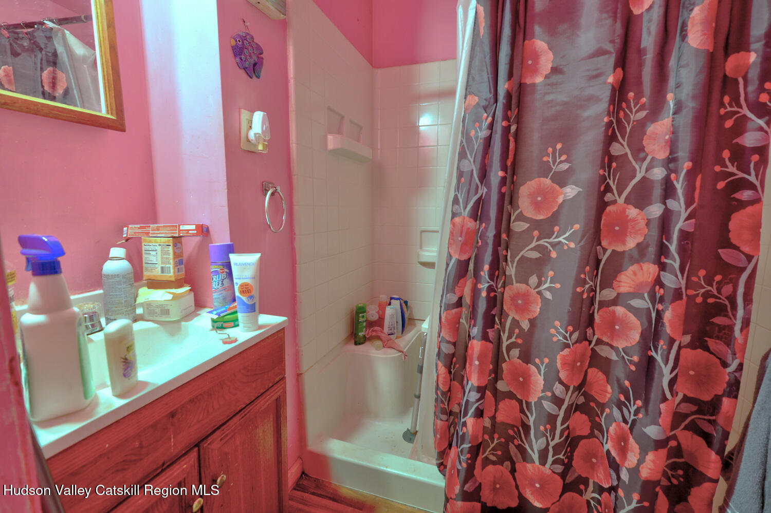 60 North Street Catskill, NY 12414 - Photo 38 of 50 a bathroom with a sink mirror and vanity