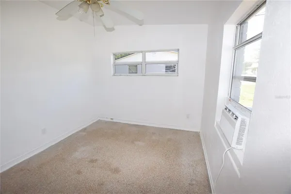 an empty room with a window