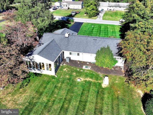 an aerial view of a house