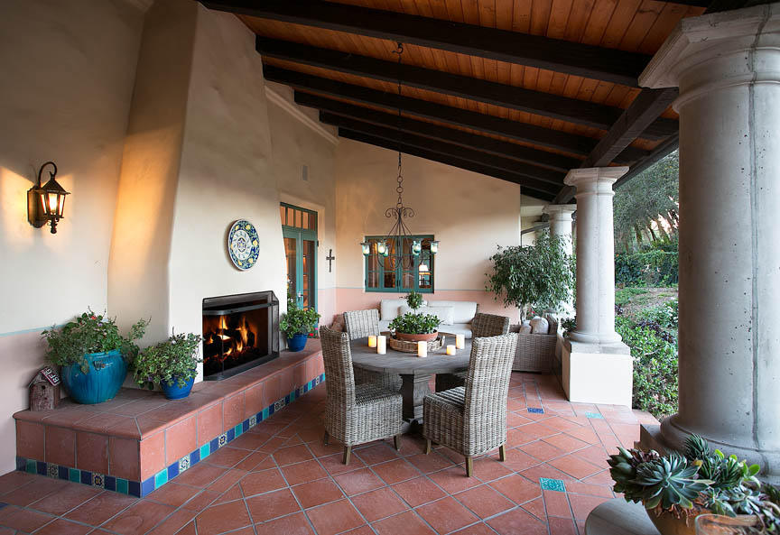695 Via Hierba Santa Barbara, CA 93110 - Photo 28 of 29 a outdoor space with furniture and a fireplace