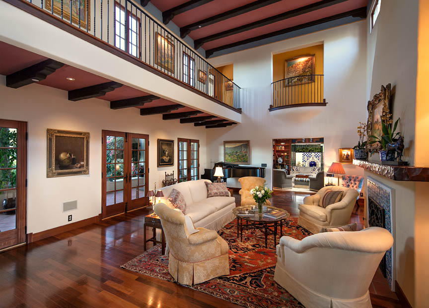 695 Via Hierba Santa Barbara, CA 93110 - Photo 4 of 29 a living room with furniture a fireplace and a large window
