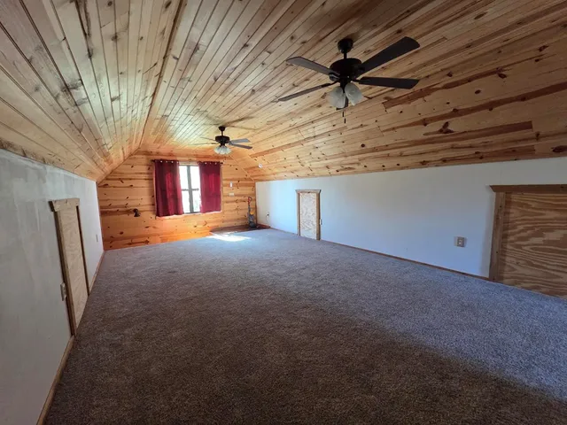 a view of a hallway with a garage