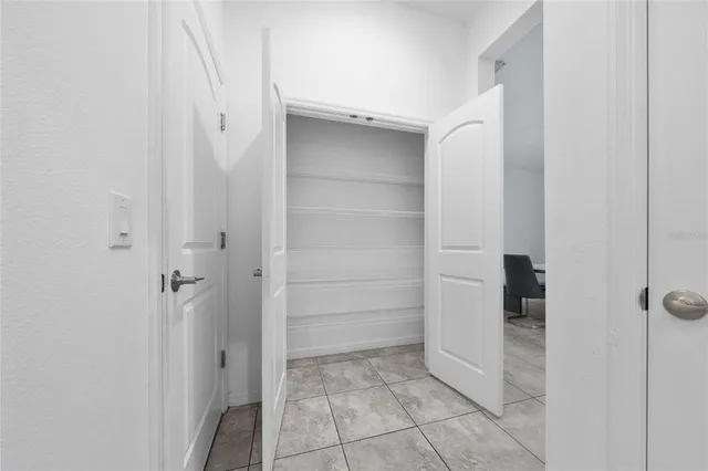 an empty room with a window