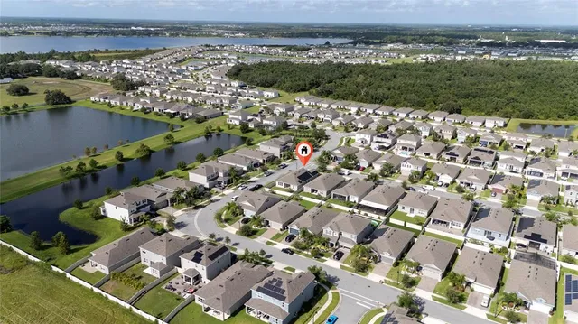 an aerial view of multiple house