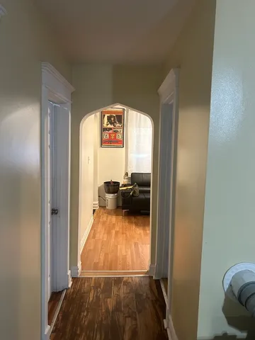 a view of a living room from a hallway