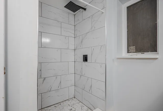 a bathroom with a shower