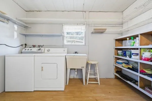 a room with cabinets and window