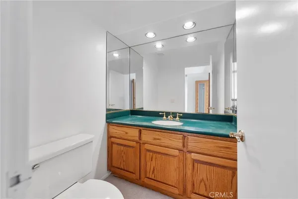 an aerial view of a house with garden