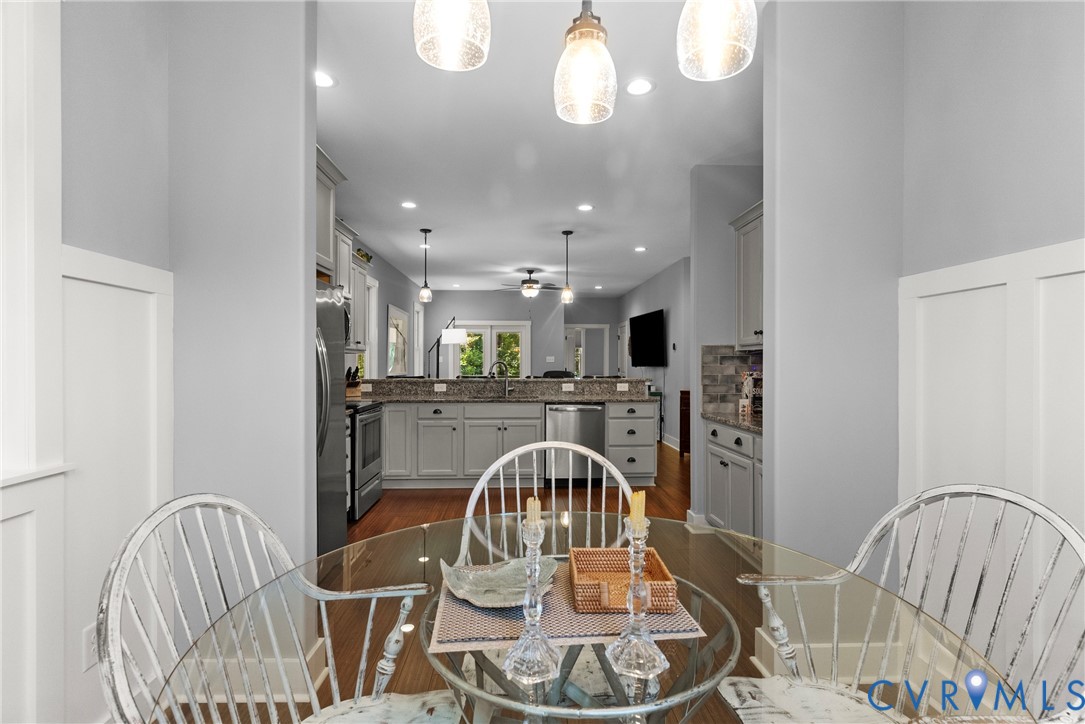 3763 Old Ridge Road Farmville, VA 23901 - Photo 11 of 44 Dining room featuring dark wood-type flooring, a c