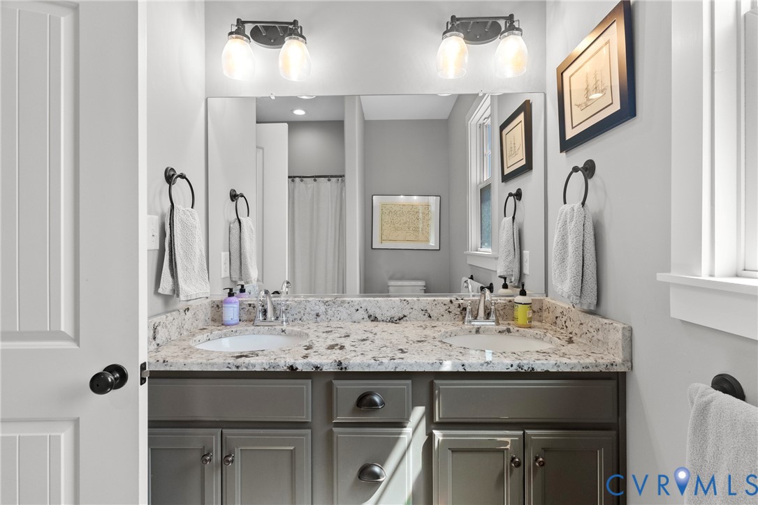 3763 Old Ridge Road Farmville, VA 23901 - Photo 17 of 44 Full bathroom featuring double vanity and a shower