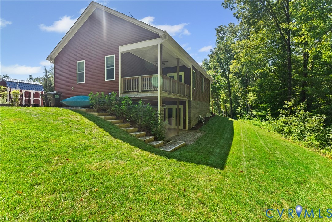 3763 Old Ridge Road Farmville, VA 23901 - Photo 34 of 44 Back of property featuring a yard, a ceiling fan,