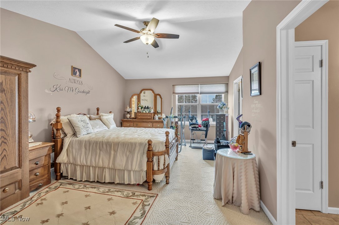 3887 Reeves Lane Medina, OH 44256 - Photo 32 of 42 Bedroom featuring ceiling fan and vaulted ceiling