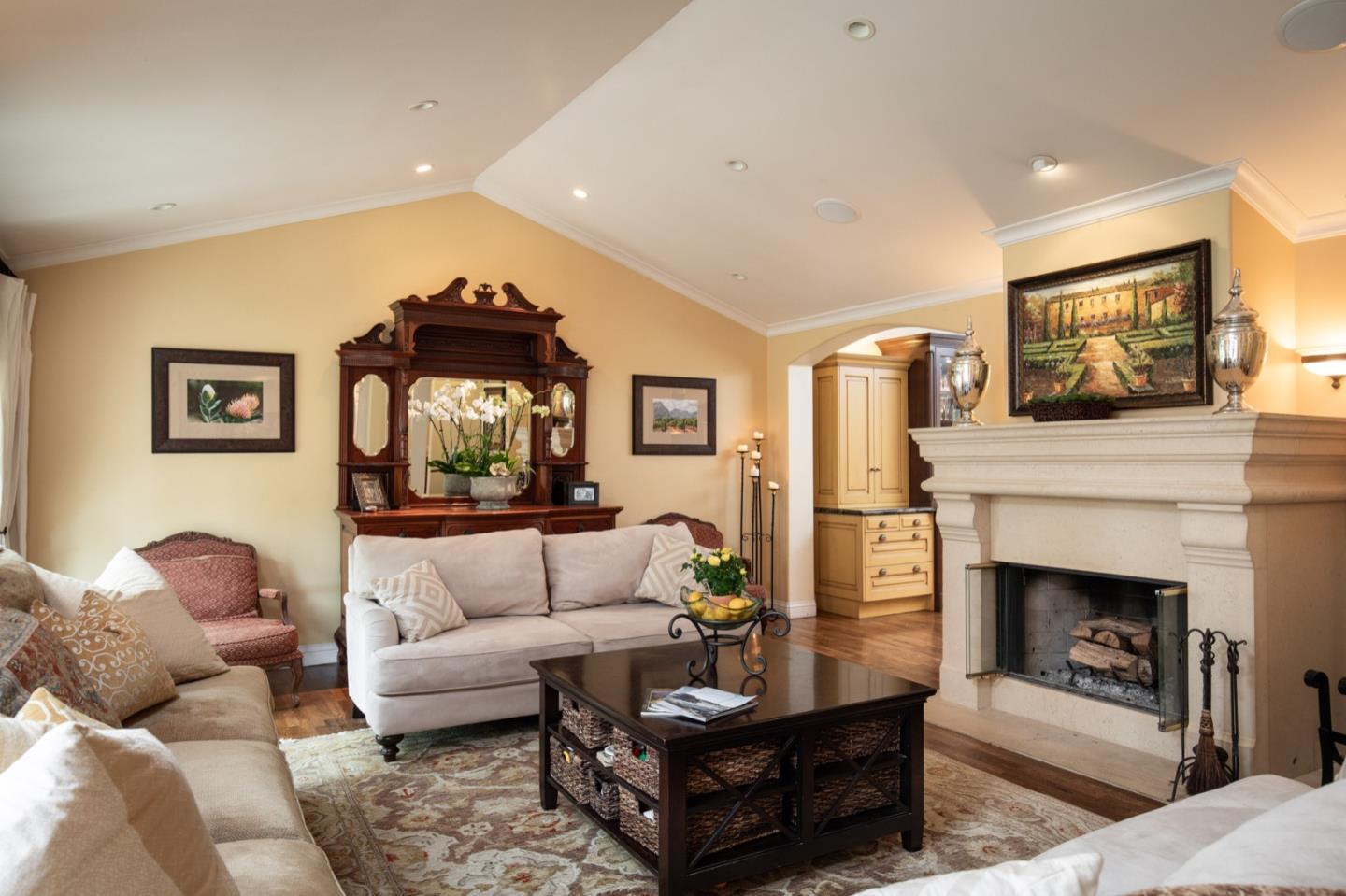 2869 Coyote Road Pebble Beach, CA 93953 - Photo 17 of 35 a living room with furniture and a fireplace