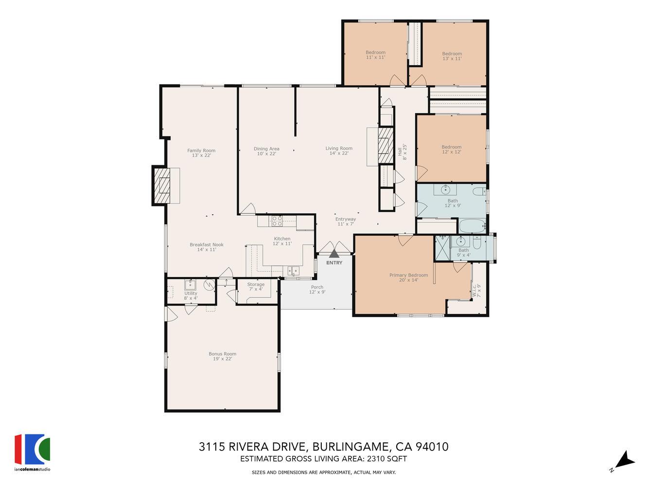3115 Rivera Drive Burlingame, CA 94010 - Photo 26 of 26 a picture of floor plan