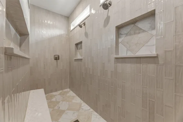 a bathroom with a shower