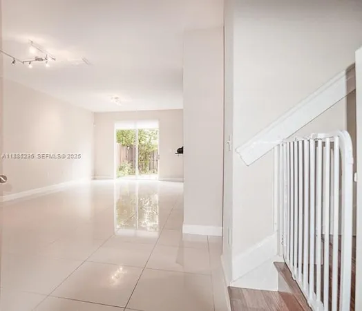 a view of a room that has a window in it