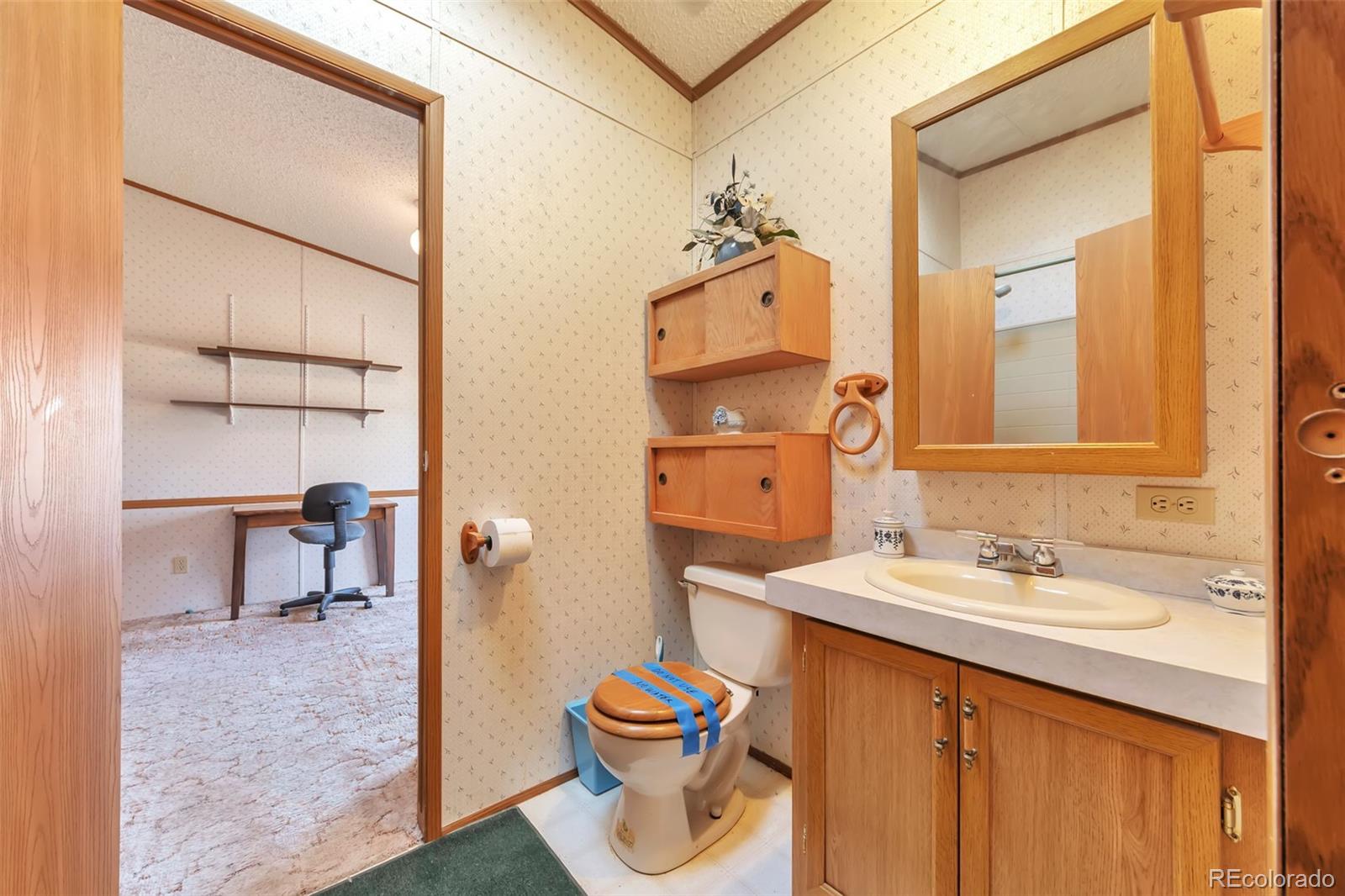 7702 Hart Street Fort Lupton, CO 80621 - Photo 21 of 25 a bathroom with a sink and a mirror