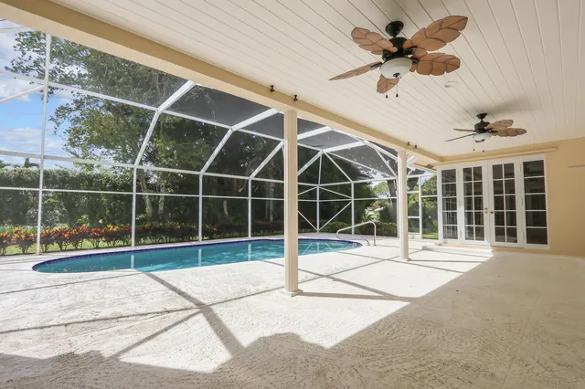 an aerial view of a house with a garden