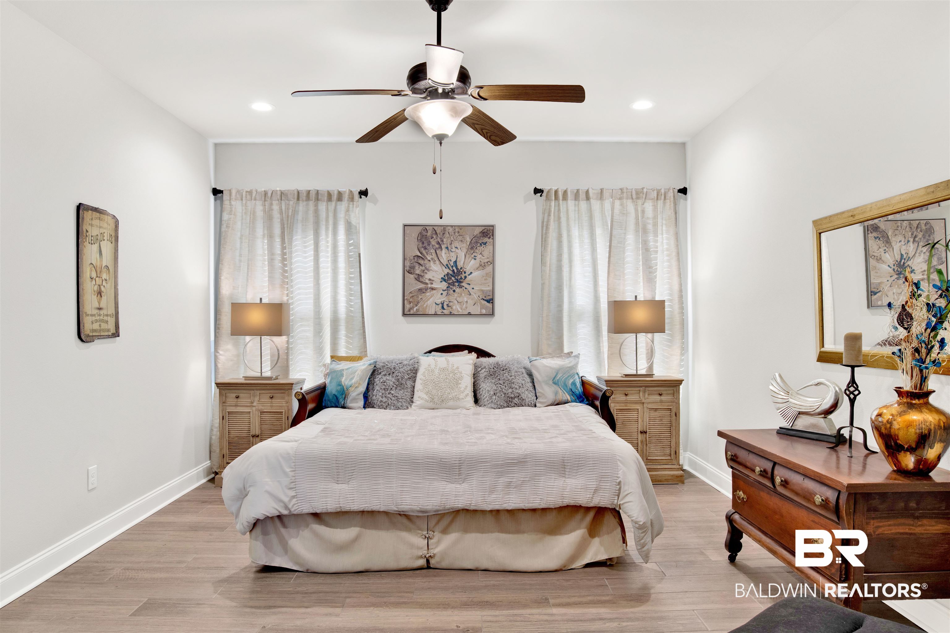 1406 Aldon Street Foley, AL 36535 - Photo 23 of 30 Bedroom featuring ceiling fan and luxury wood-like tile flooring.
