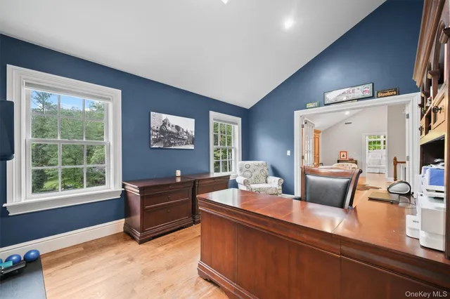 a living room with furniture and window